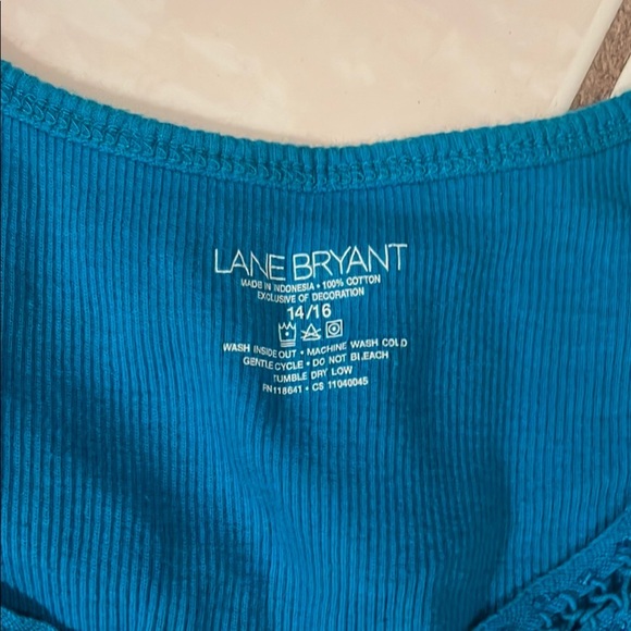 Lane Bryant Blue Ruched Tank Top - Picture 2 of 4